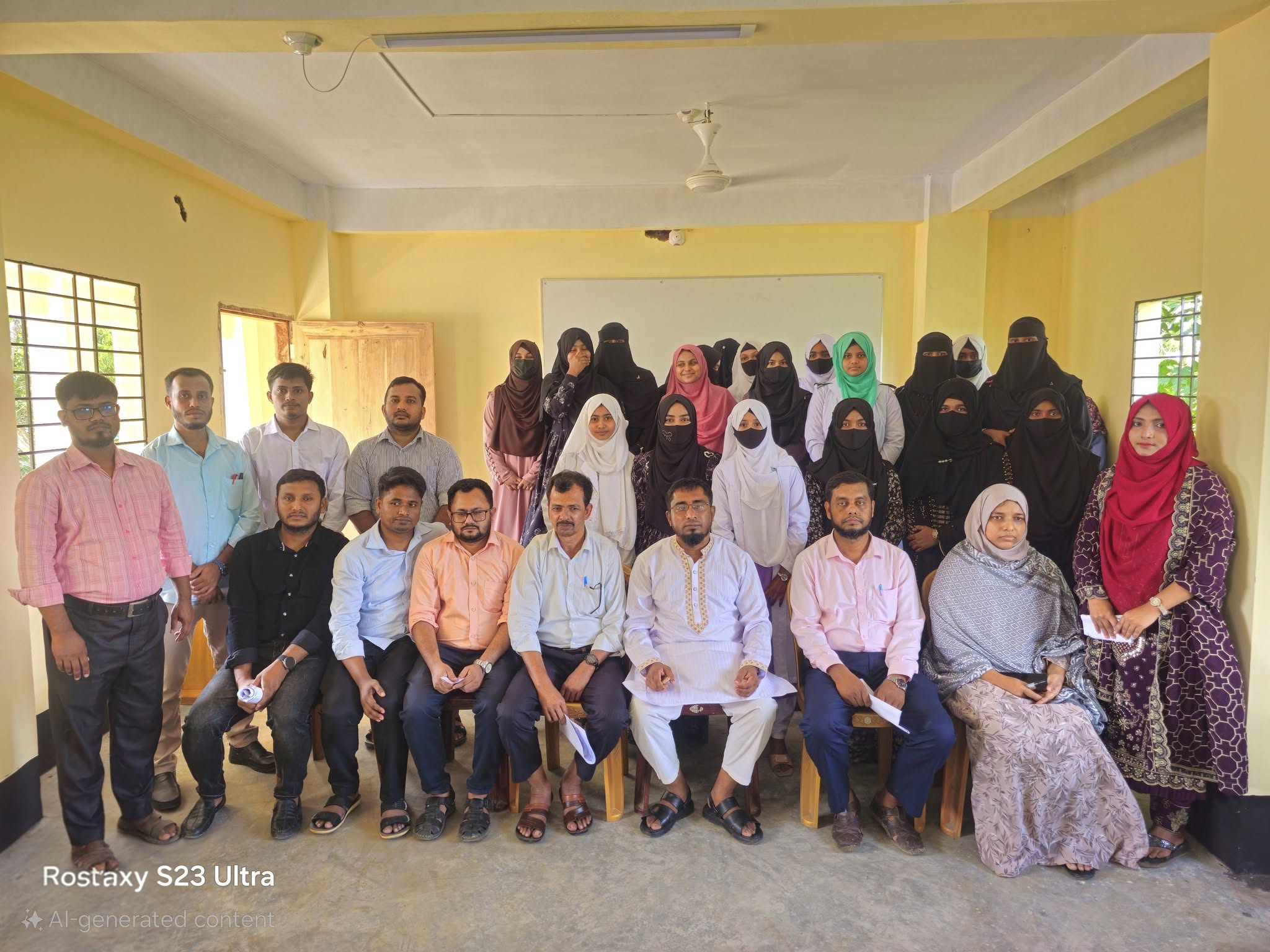 ১১ শ্রেণির শিক্ষার্থীরা প্রধান শিক্ষকের সঙ্গে